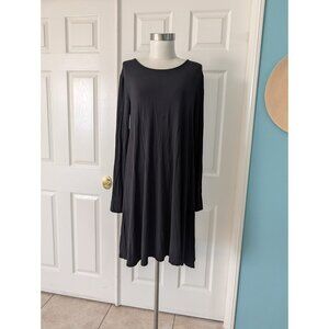 Old Navy Black Shift Dress Stretch Long Sleeve  Size Large